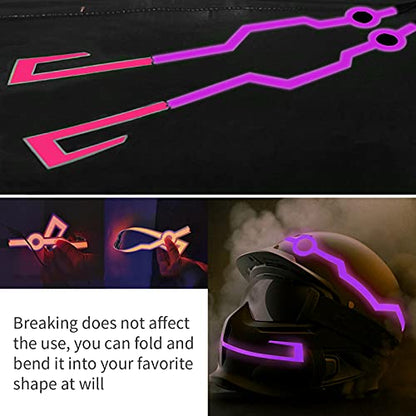 Motorcycle Helmet Light Kit,Waterproof 3 Mode LED Light Night Riding Signal Helmet Light for Motorcycle Bike Helmet,Purple - color: Purple