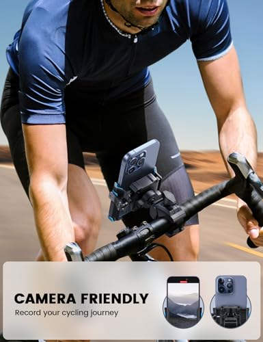 Lamicall Motorcycle Bike Phone Mount - [1s Quick Release] Bike Cell Phone Holder Clip, Bicycle Scooter Handlebar Clamp, Gifts for iPhone 17 16 15 14 Pro Max, Galaxy S25 S24 Ultra, 4.7-7" Phones, Blue - color: Blue