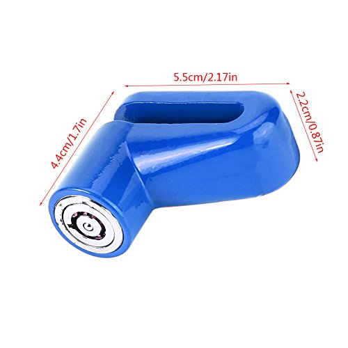Motorcycle Wheel Lock, Metal Bike Lock Disc Brakes Anti Theft Bicycle Locks with Plastic Frame and Keys, Black (Blue) - color: Blue