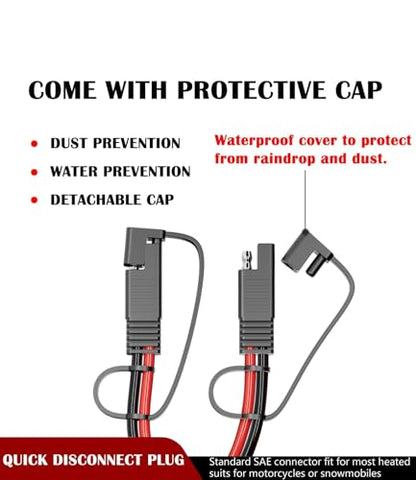 BERLAT 16AWG SAE Extension Cord - DC Power Automotive Extension Cable for Solar Panels, Cars, RVs, Trucks, Boats - Contains 1 SAE Polarity Reverse Adapter (3.3FT) - size: 3.3FT