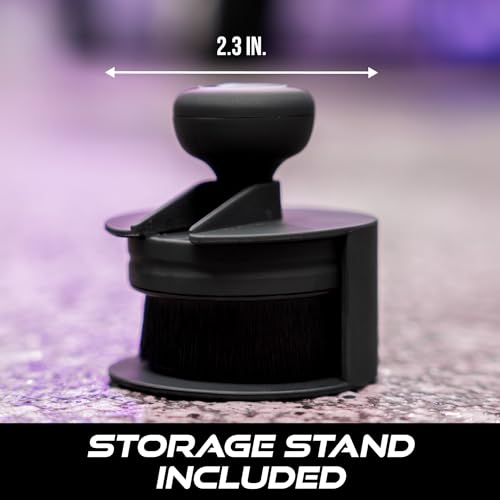 VIKING Tire Shine Applicator Brush, Automotive Tire Dressing Applicator Brush, Storage Stand Included for Detailing and Car Wash Kit, Black, 2.3 Inch Diameter - style: 1 Pack