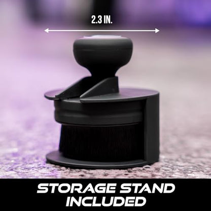 VIKING Tire Shine Applicator Brush, Automotive Tire Dressing Applicator Brush, Storage Stand Included for Detailing and Car Wash Kit, Black, 2.3 Inch Diameter - style: 1 Pack
