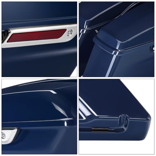HR3 Billiard Blue Hard Saddlebags Compatible with 2019 Street Glide Special FLHXS Road Glide Special FLTRXS Fit for 2014-2023 Harley Touring Road King Road Glide Street Glide Electra Glide - color: Billiard Blue