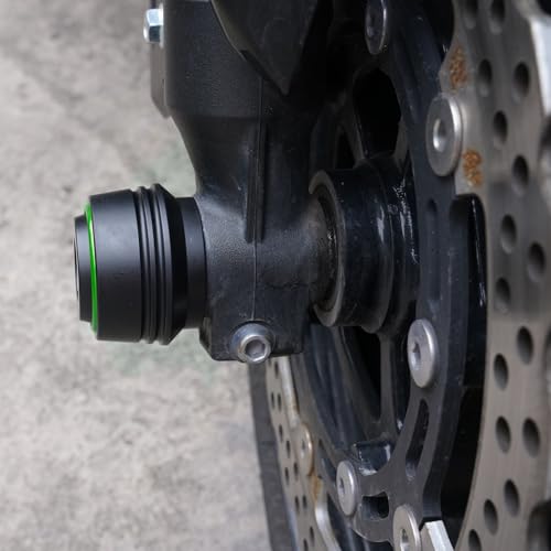 Compatible with ZX-6 ZX6R 2010-2024 2025 2026 Motorcycle Front Wheel Axle Crash Protector Pad Rear Swingarm Spools Slider Stand Accessories (Green) - color: Green