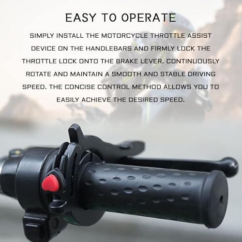 Motorcycle Cruise Control Assist with Silicone Protective Ring, Universal Motorcycle Throttle Lock Adjustable 1.18"-1.57" Clamp, Motorcycle Cruise Control Accessories for Long Rides (Black)