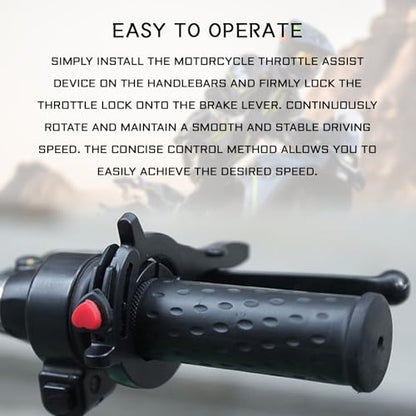 Motorcycle Cruise Control Assist with Silicone Protective Ring, Universal Motorcycle Throttle Lock Adjustable 1.18"-1.57" Clamp, Motorcycle Cruise Control Accessories for Long Rides (Black)