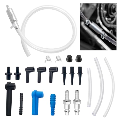 One Man Brake Bleeder Kit,Upgraded Brake Fluid Bleeder Kit with Brakes Bleeders Hose One Way Check Valve/Connector/Cap/Hose,Practical Ones Way Check Valve Brakes Bleeders Kits