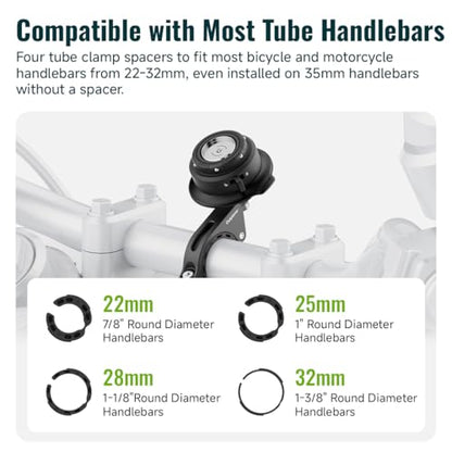 Quick Launch Magnetic Motorcycle Phone Mount, Anti-Vibration Handlebar Bracket with Secure Lock for Bike Scooter Moto MTB, 360° Blind Installation for Phones (QM01-Motorcycle-Basic) - style: QM01