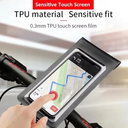 2026 Waterproof Bike Motorcycle Phone Mount, 360° Rotation Touch Screen Handlebar Holder for Cycling Navigation (Black) - color: black