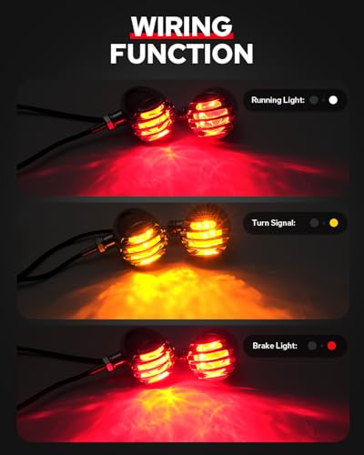 Benlari Motorcycle 48 LED Turn Signals Bullet Lights Motorcycle Rear Turn Signal Blinkers Fit for Honda Yamaha R3 Suzuki Kawasaki Harley (Chrome(Amber+Red)) - color: Chrome(Amber+Red)