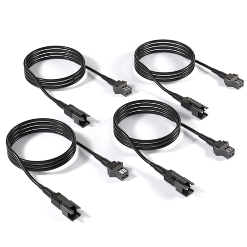 Honalia Pure White Rock Light Extension Wire 4 PCS, Extension Cable 47 Inch 2 Pin, 6000K White LED Rock Lights for Trucks UTV ATV RZR Golf Cart - size: 2-pin