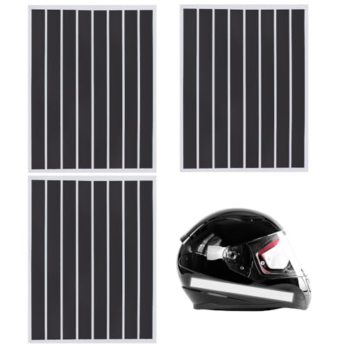 WEBEEDY 24 Pcs Black Reflective Tape Motorcycle Helmet Reflective Stickers Night Visibility Reflectors Helmet Decals Acrylic Safety Tape Reflectors for Outdoor Cycling Gear,150x12mm/5.9x0.47 inch