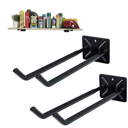 Ultrawall Garage Storage Hooks, Heavy Duty Steel Tool Organizer, 12.4 Inch Wall Mount Hangers Racks for Car Tires, Ladders, Chairs, Ropes and Garden Tools, 2 Pack - size: 2 Pack