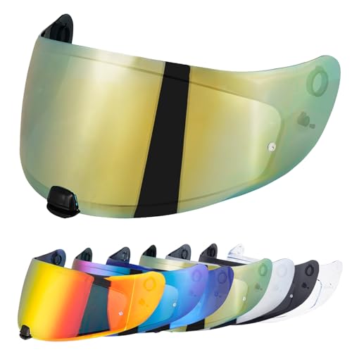 VCOROS C70 Motorcycle Helmet Shield For FG-17 FG-ST IS-17 HJ20M Full Face Helmet Visor Shield Accessories (Chrome Gold) - color: Chrome Gold