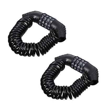 POPETPOP 2Pcs Portable Theft Password Lock Durable Steel Wire Cable Lock for Bicycles Motorcycles and Helmets Lightweight Combination Security