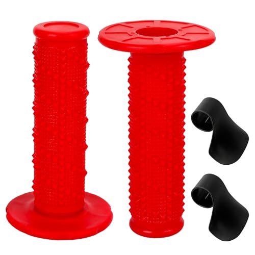HIAORS 7/8 Handlebar Grips Compatible with 50cc 70cc 125cc 150cc TTR90 TTR110 TTR125 PW80 CRF50 XR50 CRF70 CRF125 KLX250 SSR125 TaoTao Apollo Pit Dirt Bikes Yozma In10 E Bike Motorcycles Parts Red - color: red