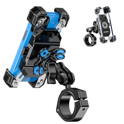 LOKTENWO Anti-Theft UTV Phone Mount with Vibration Dampener, Adjustable UTV Cellphone Holder Fit on 1.5''/1.65''/1.75''/1.85'' Roll Cage Bar, for 5.4''-7'' Smartphone
