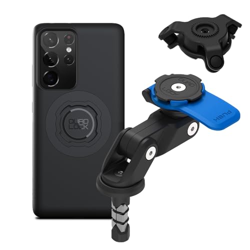 Quad Lock Fork Stem Motorcycle Phone Mount (V2) with MAG Phone Case and Vibration Dampener for Galaxy S21 Ultra - size: Galaxy S21 Ultra