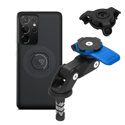 Quad Lock Fork Stem Motorcycle Phone Mount (V2) with MAG Phone Case and Vibration Dampener for Galaxy S21 Ultra - size: Galaxy S21 Ultra