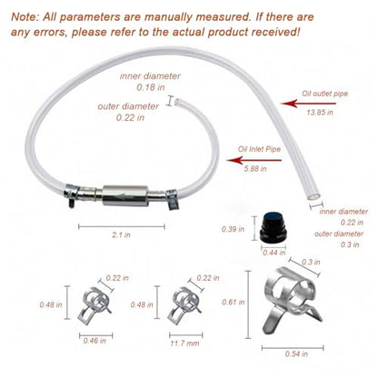 Brake Bleeder Hose (2pcs)- One Way Check Valve Tube Bleeding Tool Kit for Car Motorcycle Clutch, Soft Tube with Metal Clips
