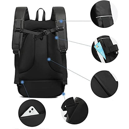 Motorcycle Backpack - Waterproof Helmet Backpack for Men, Travel - color: Black(backpack)
