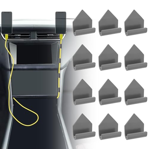 12 Pcs Car Trim Cable Clips, Car Cable Management Wire Organizer Cord-G | Neatly Organize Cables for Vehicle Interior, Easy Installation, Ideal for Phone Chargers, Dash Cams and More - color: Grey