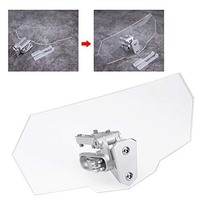Acouto Motorcycle Windshield Extension, Motorcycle Windshield, 11 * 4.7 * 1.7 in Motorcycle Modified Universal Windshield Windscreen Wind Deflector Spoiler Air Deflector Windshield