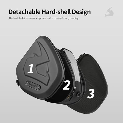 Rhinowalk Motor Scooter Tunnel Bag, 16L Hard Shell Storage Bag for Step-Through Scooters with Center Tunnel, Motorcycle Fuel Tank Storage Bag with Touchscreen Pocket & Rain Cover