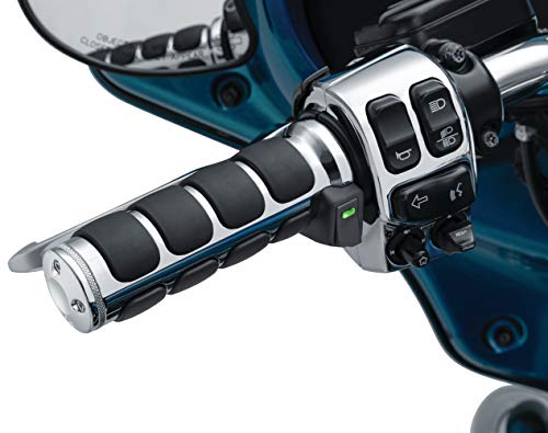 Kuryakyn 6470 Motorcycle Handlebar Accessory: Heated ISO-Grips for 2008-20 Harley-Davison with Electronic Throttle Control, Chrome, 1 Pair