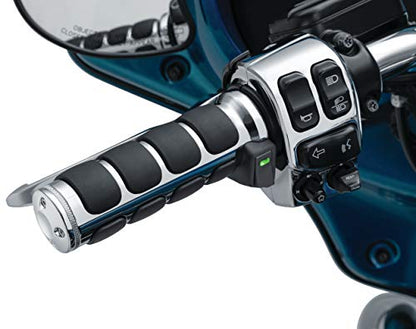 Kuryakyn 6470 Motorcycle Handlebar Accessory: Heated ISO-Grips for 2008-20 Harley-Davison with Electronic Throttle Control, Chrome, 1 Pair