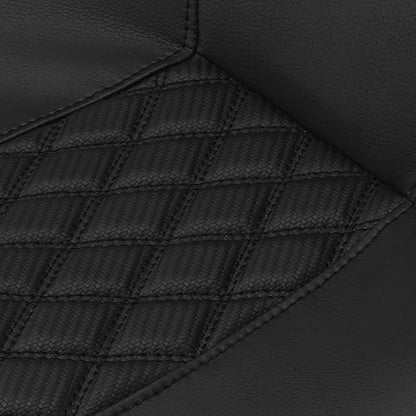SLMOTO 2 Up Rider Passenger Seat fit for Harley Touring Road King Street Glide Road Glide Electra Glide 2009-2023 Driver Seat Cushion Black - color: B Style G Black Red Seat