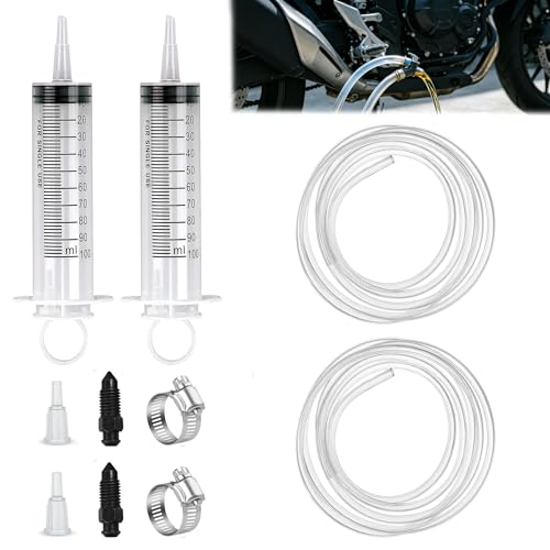 2 PCS Brake Bleed Kit, Hydraulic Disc Brake Bleeding Kit Motorcycle Brake Bleeder Kit Includes 100ML Syringe 50cm Hose Oil Fluid Extractor Bleeder Tool for Brake System Repair Maintenance - color: 2PCS Brake Bleed Kit