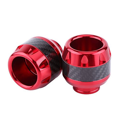 1 Pair Front Fork Frame Sliders Wheel Crash Protector, Keenso Carbon Fiber Front Fork Frame Sliders Crash (Red) - color: Red