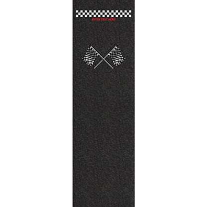 PIG Personalized Motorcycle Mat | Ultra Thin | Checkered Flags Moto Racing | Portrait | 3' x 10' Custom Text Motorcycle Parking Mat | PM50670POR-3X10T-BK