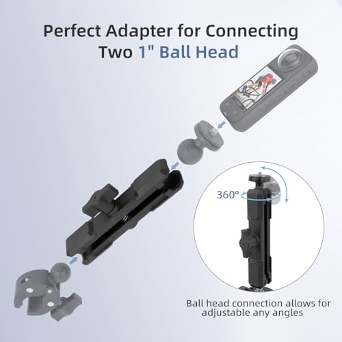 Double Socket Arm,Extension Arm Compatible with RAM Mounts Any B Size 1" Ball Head Components & Bike Motorcycle Car Phone Mount Holder with 1'' Ball Adapter, Aluminum Alloy Long 5.9", 75003 - size: Large socket arm
