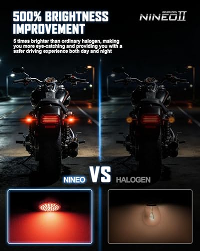 NINEO Motorcycle 1156 LED Turn Signals, Red Bright Blinker, 2" Bullet Style Models Rear Led Lights, Compatible for Touring, Sportster, Dyna & Softail, Pack of 2 - size: 1156 red