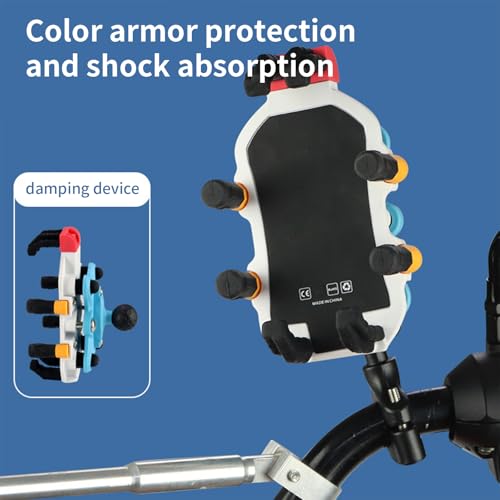 Motorcycle Phone Mount Vibrations Dampener Anti Shake Holder ABS Metal Silicone Mobile Phones Clamp Fits Smartphones - style: A