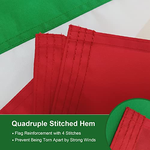 SYII Italian Boat Flag 12x18 Inch, Italy It National Flags with 2 Brass Grommets and Embroidered Sewn Stripes, Heavy Duty Polyester Outdoor Banner - color: 12x18 Italian Flag