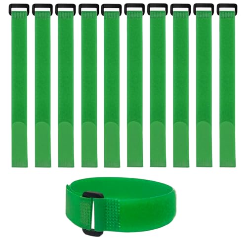 10 Pack (12 x 0.8 Inch) Reusable Fastening Cable Straps Green Color,Adjustable Multi-Purpose Hook and Loop Straps Nylon Cable Ties for Wire Cable Management Home Office Garage Organization - size: 12''x0.8'' (Green)