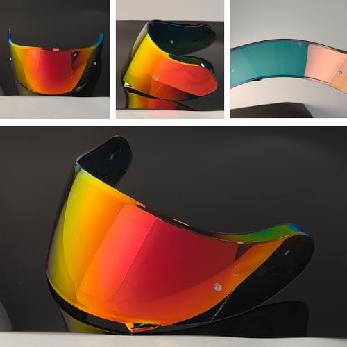 Neotec 2 Helmet Visor Replacement.CNS-3 Motorcycle Helmet Shield UV Protection Compatible with Neotec 2 (Revo Deep Red+Anti Fog Film) - color: Anti Fog Film+revo Deep Red