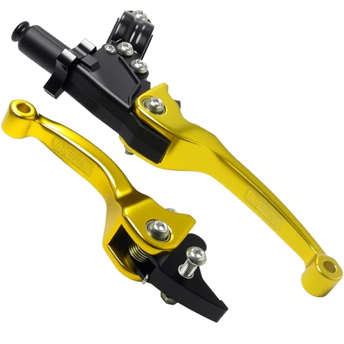 7/8inch 22mm Universal Motorcycle Clutch Brake Lever Folding Levers for 50/110/125/140/150cc Dirt Pit Bike SSR RFZ 125 DBX18/19 Xpro Coolster Thumpstar Baja Apollo (Gold) - color: Gold