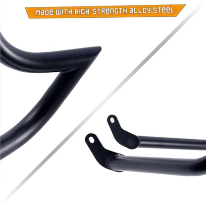 Kinglemc Crash Bar Engine Guard Highway Freeway Bar for Harley Davidson Breakout Blackline Rocker Softail Standard Custom Springer Deuce Night Train 2000-2017 (Mustache Style-Black) - color: Mustache Style-Black