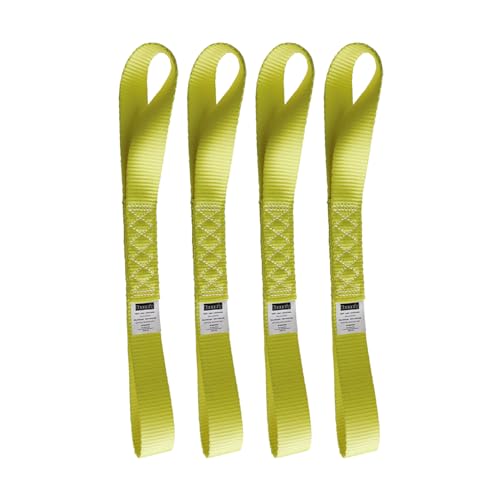 Soft Loop Tie Down Straps (4PK) Heavy Duty Motorcycle Tie Down Straps Loop Straps 1.5” x 18” x 10,000 LBS for ATV, UTV Trailer - color: Yellow
