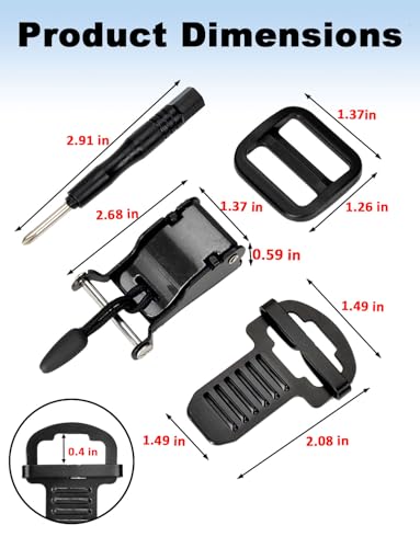 Lamborsafe Helmet Quick Release Buckle Kit, Motorcycle Helmet Chin Strap Clip for Full Face, 3/4, Half Helmets with D-Rings, Fast Release Fasteners Made by Safe Ratcheted Stainless Steel(Black) - color: Black