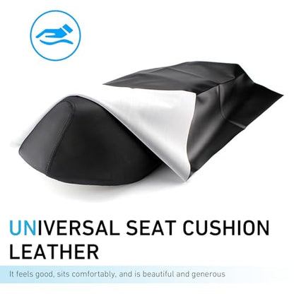 Motorcycle Seat Cover, 39" x 27" Cuttable Anti-scratch Protector, High Elasticity Fine Grain PVC Leather Cover, Universal Exterior Accessory for Most Ebikes Scooters Motorcycles (Black)