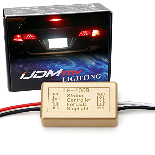 iJDMTOY 12V LF-100B LED Brake Stop Light Continuously Pulsing Strobe Flash Module Controller Box Compatible With Car Motorcycle, etc