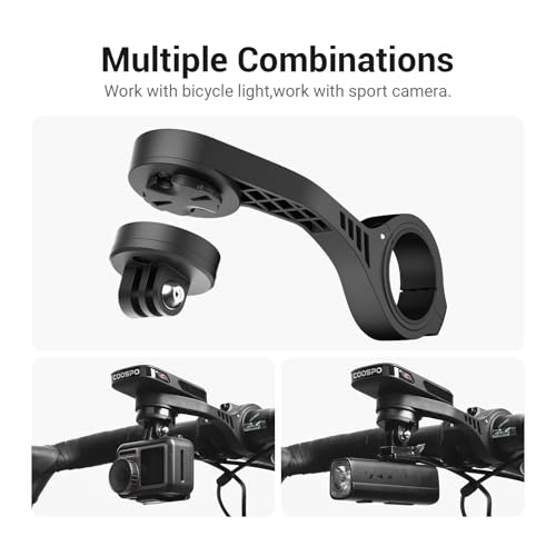 CooSpo Bike Computer Out Front Mount MT5S, Compatible with Garmin and GoPro, Bike Computer Mount Adapter for Handlebar 25.4mm/31.8mm - style: MT5 with adapter