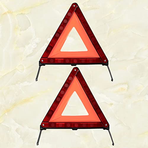 PartyKindom 2pcs Emergency Roadside Kit Warning Triangle Signs Car Emergency Road Safety Kit Quick Setup and Weighted Base