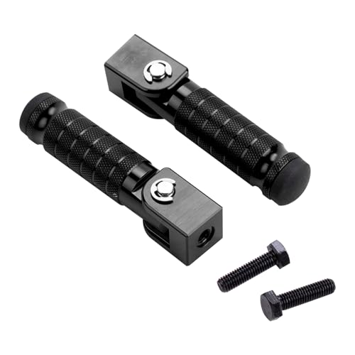 Universal 8mm Foot Pegs CNC Aluminum Install Bolts Motorcycle Rearsets Footrest Footpegs Compatible with YAMAHA Honda Suzuki Kawasaki Ducati Aprilia - size: Standard Black