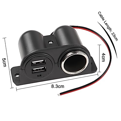 MEIRIYFA Dual USB Cigarette Lighter Socket Power Outlet Car Charger, 3.1A Dual USB + Cigarette Lighter 12/24V Power Adapter Replacement for Vehicle Truck SUV Motorcycle Boat